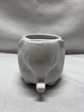 White Ceramic Elephant Planter - Brand Unspecified